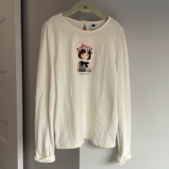 Janie and Jack Long sleeve shirt with girl print on front - Picture 3 of 3